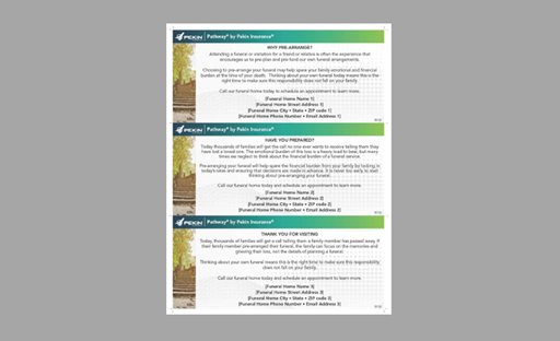 5113 Funeral Home Inserts