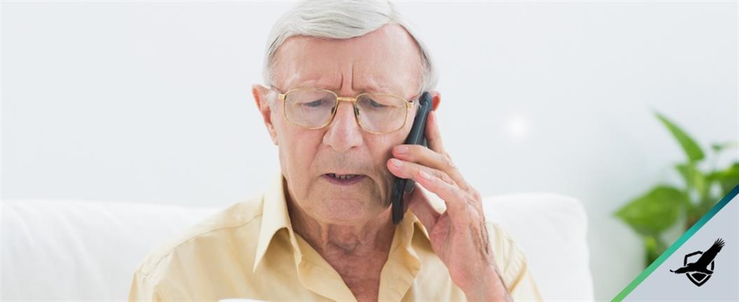 Elderly man on cellphone